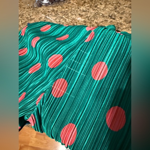 Dressed in LALA Green and Pink Polka Dot Set - Picture 5 of 6